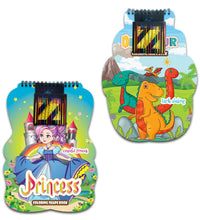 Dinosaur And Princess Coloring Shape Book For Kids Set Of 2
