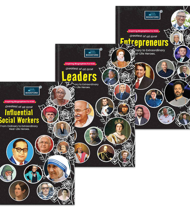 Inspiring biography For Kids Greatest of all time(Set of 3 books)-Influential Social Workers, Leaders, Entrepreneurs