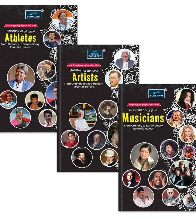 Inspiring biography For Kids Greatest of all time(Set of 3 books)-Athletes,  Artists, Musicians