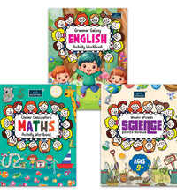 Activity Workbook Ages 9+ (Set of 3 books)-Grammar Galaxy English, Clever Calculators Maths, Wonder Wizards Science