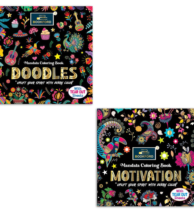 Mandala Coloring book uplift your spirit with every color for kids (set of 2 books) - Doodles, Motivation