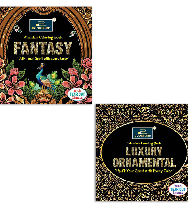 Mandala Coloring book uplift your spirit with every color for kids (set of 2 books) - Fantasy, Luxury Ornamental