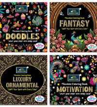 Mandala Coloring book uplift your spirit with every color for kids (set of 4 books) - Doodles, Fantasy, Luxury Ornamental, Motivation