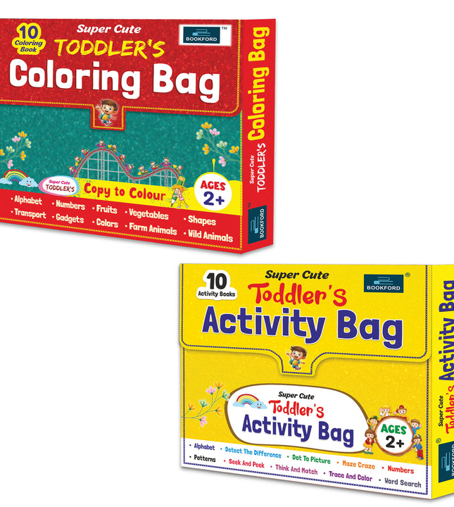 Super Cute Toddler's Coloring & Activity Bags For Kids (Set Of 2 bags) |Gift Bag For Children
