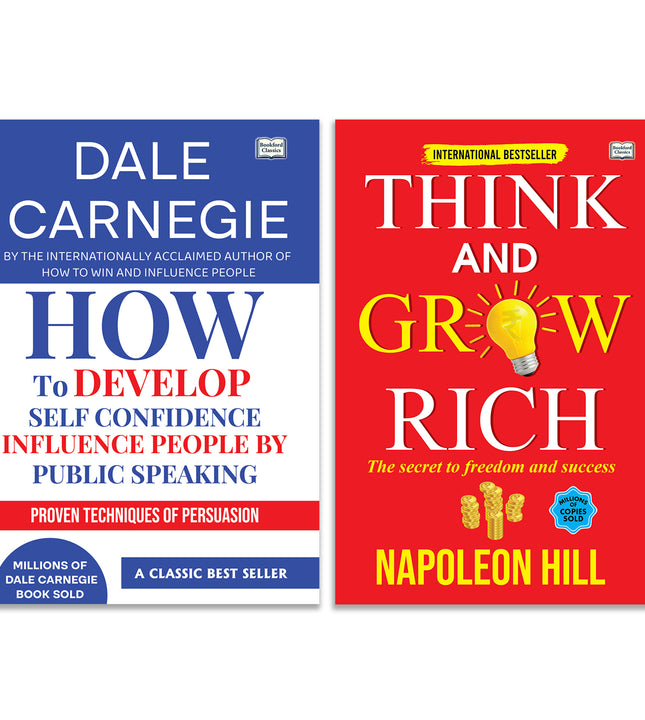Think and Grow Rich | How to Develop Self - Set of 2 | Confidence Motivational Self Help Books Combo for Success.