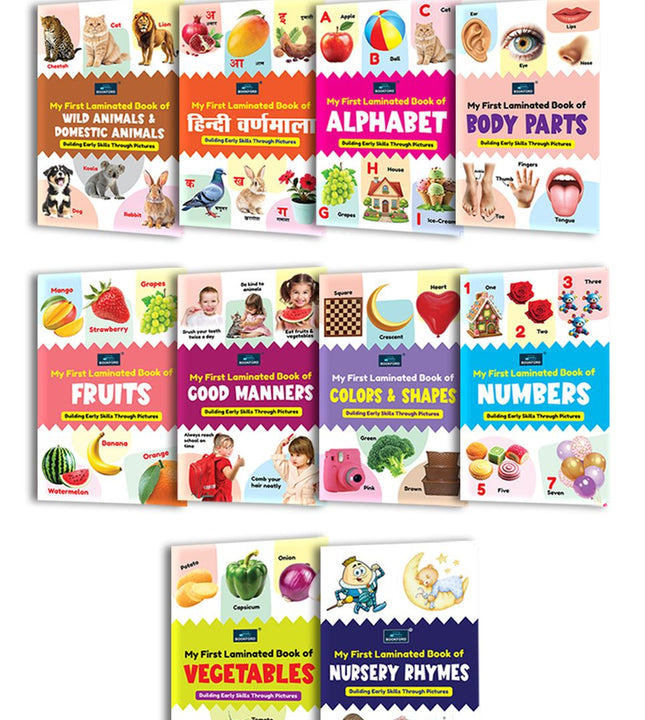 My First Laminated Picture Books(Set of 10 Topics) Collection for Kids, Children and Toddlers Return Gift, Early Learning, Preschool and Alphabet - Ages 3+ Years