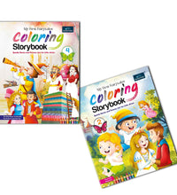 Fairytales Coloring Storybooks - Set of 2 (Parts 2 & 4) - Includes Pinocchio, Rapunzel, Pied Piper & Princess and the Pea