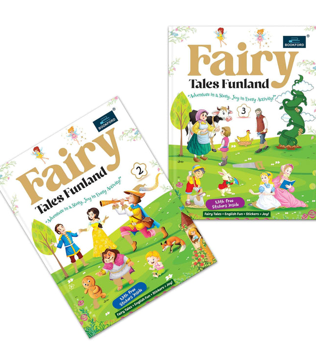 Fairy Tales Funland - Part 2 & 3 (Set of 2): Fun Story + Activity Books with Free Stickers for Kids