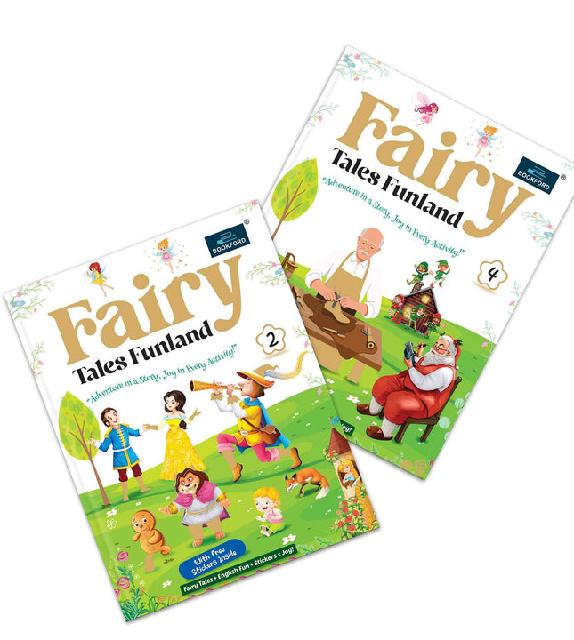 Fairy Tales Funland - Part 2 & 4 (Set of 2): Fun Story + Activity Books with Free Stickers for Kids