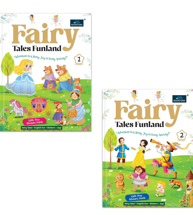 Fairy Tales Funland - Part 1 & 2 (Set of 2): Fun Story + Activity Books with Free Stickers - Magical Tales,  & Creative Learning for Kids