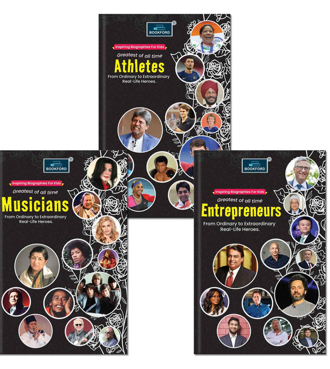 Inspiring biography For Kids Greatest of all time(Set of 3 books)-Athletes, Entrepreneurs , Musicians