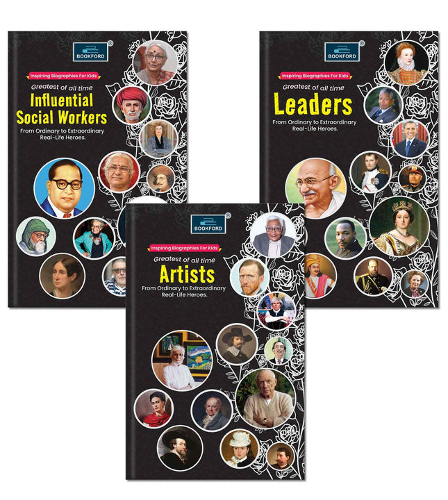 Inspiring biography For Kids Greatest of all time(Set of 3 books)-Influential Social Workers, Leaders, Artists