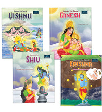 Illustrated Tales of Krishna, Vishnu, Shiv & Ganesh (Set of 4 Books) - Divine Legends and Sacred Adventures with Mythological Heroes Filled with Stunning Illustrations for Kids