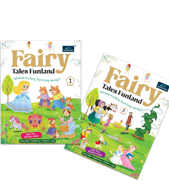 Fairy Tales Funland - Part 1 & 3 (Set of 2): Fun Story + Activity Books with Free Stickers - Classic Tales, English Practice & Creative Joy for Kids