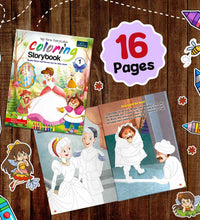 Fairytales Coloring Storybooks - Set of 2 (Parts 1 & 4) - Includes Cinderella, Beauty and the Beast, Pied Piper & Princess and the Pea