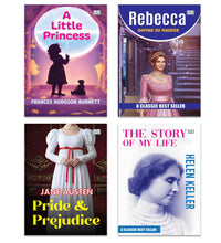 A Little Princess,Rebecca, Pride and Prejudice and The Story of My Life | Classic Literature and Inspirational Book Combo | Friendship Courage Romance and Life Lessons Paperback Set