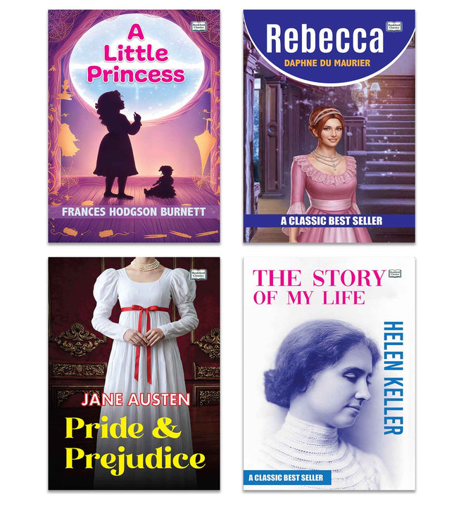 A Little Princess,Rebecca, Pride and Prejudice and The Story of My Life | Classic Literature and Inspirational Book Combo | Friendship Courage Romance and Life Lessons Paperback Set
