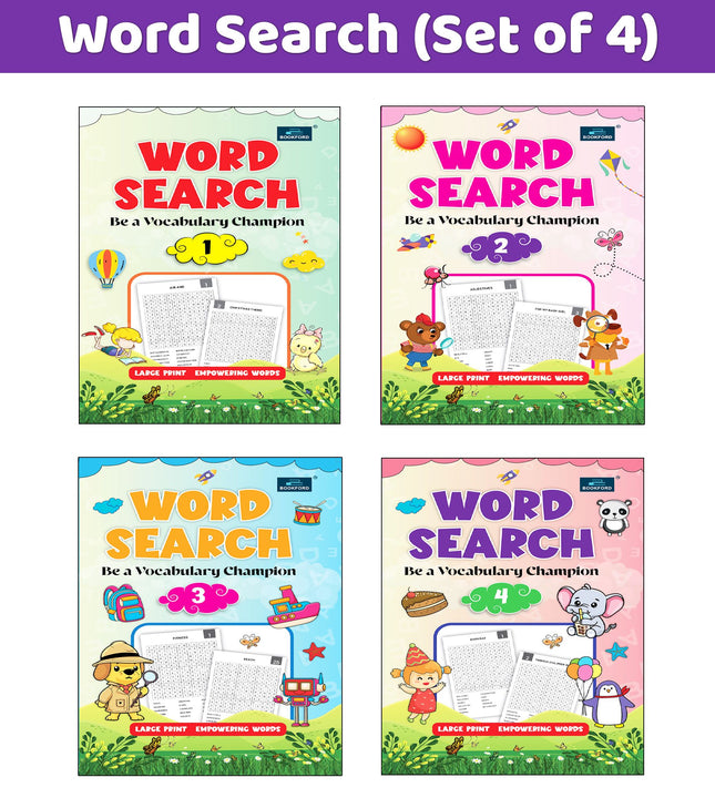 Word Search be a Vocabulary Champion Book(Set of 4) for Kids - Booster Activity and Crossword Puzzle Book - Age 3+ Years